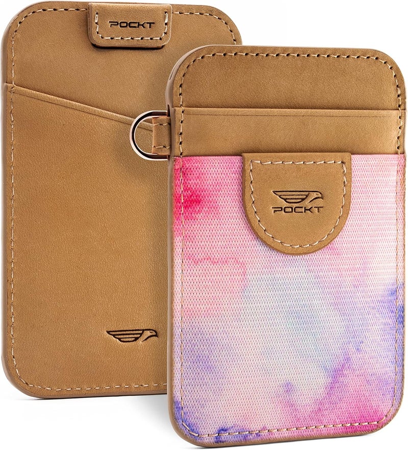POCKT Slim Card Holder Wallet For Men and Women - Minimalist Front Pocket Wallet Elastic Credit Card Holder Genuine Leather RFID Blocking Card Case Wallets | Mood… - Image 1